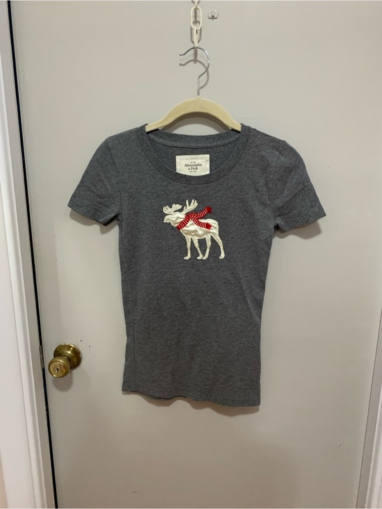 Abercrombie & Fitch Tops - Abercrombie & Fitch Gray Crewneck Tee with Signature Label